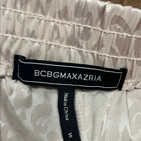 BCBGMAXAZRIA pink leopard print satin pajama bottoms size S - Picture 3 of 8